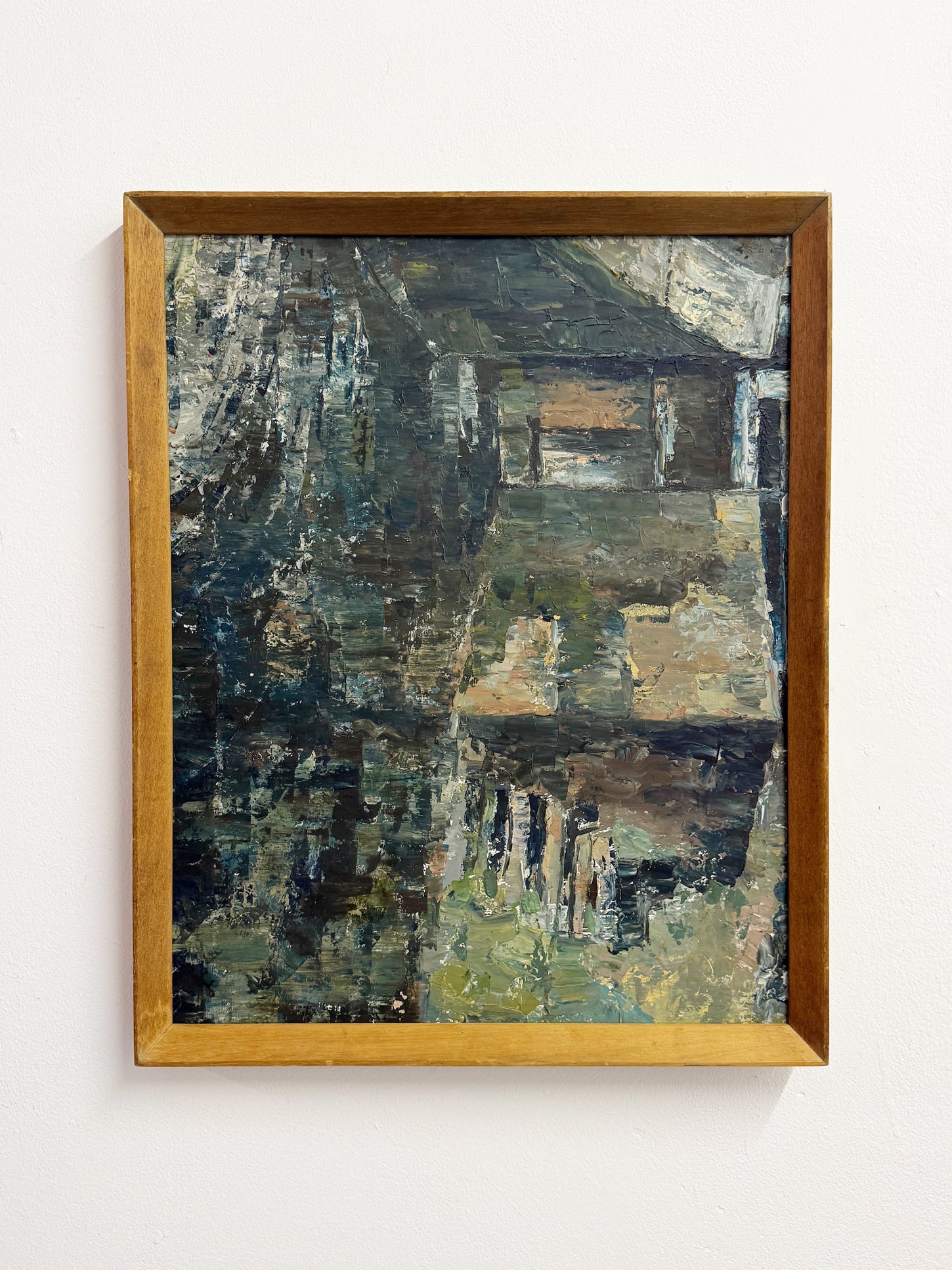 Mid Century Vintage Swedish Abstract Oil Painting