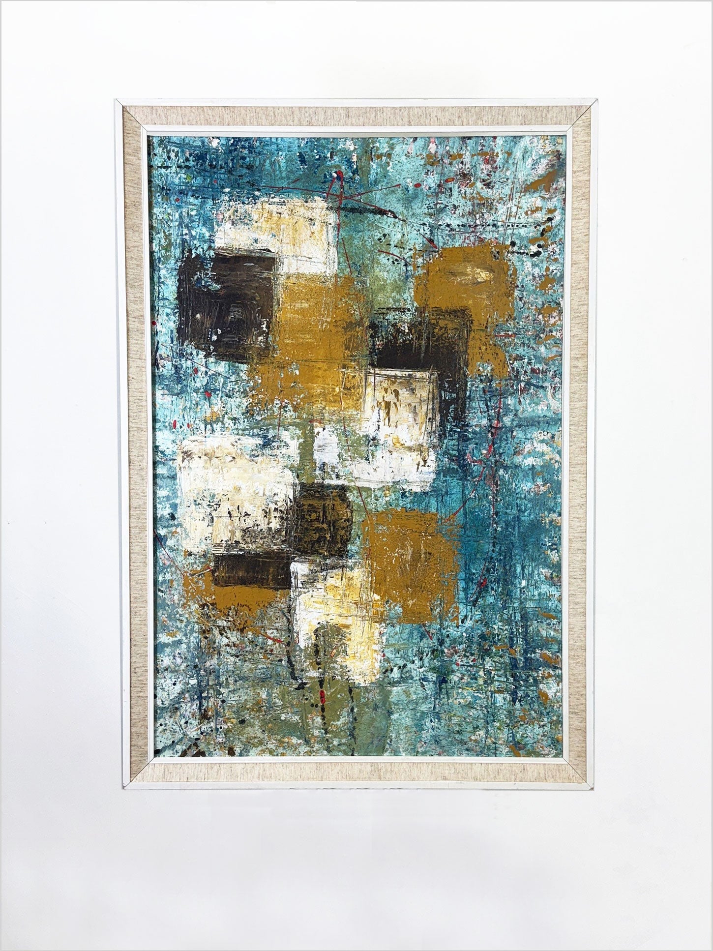 Vintage Cubist Abstract Painting