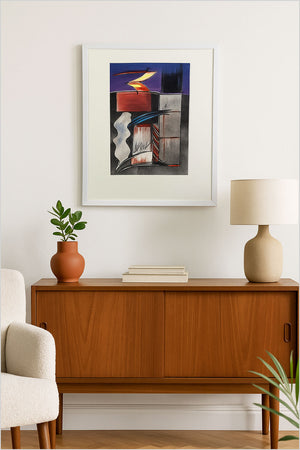 Mid Century Signed Abstract Lithograph