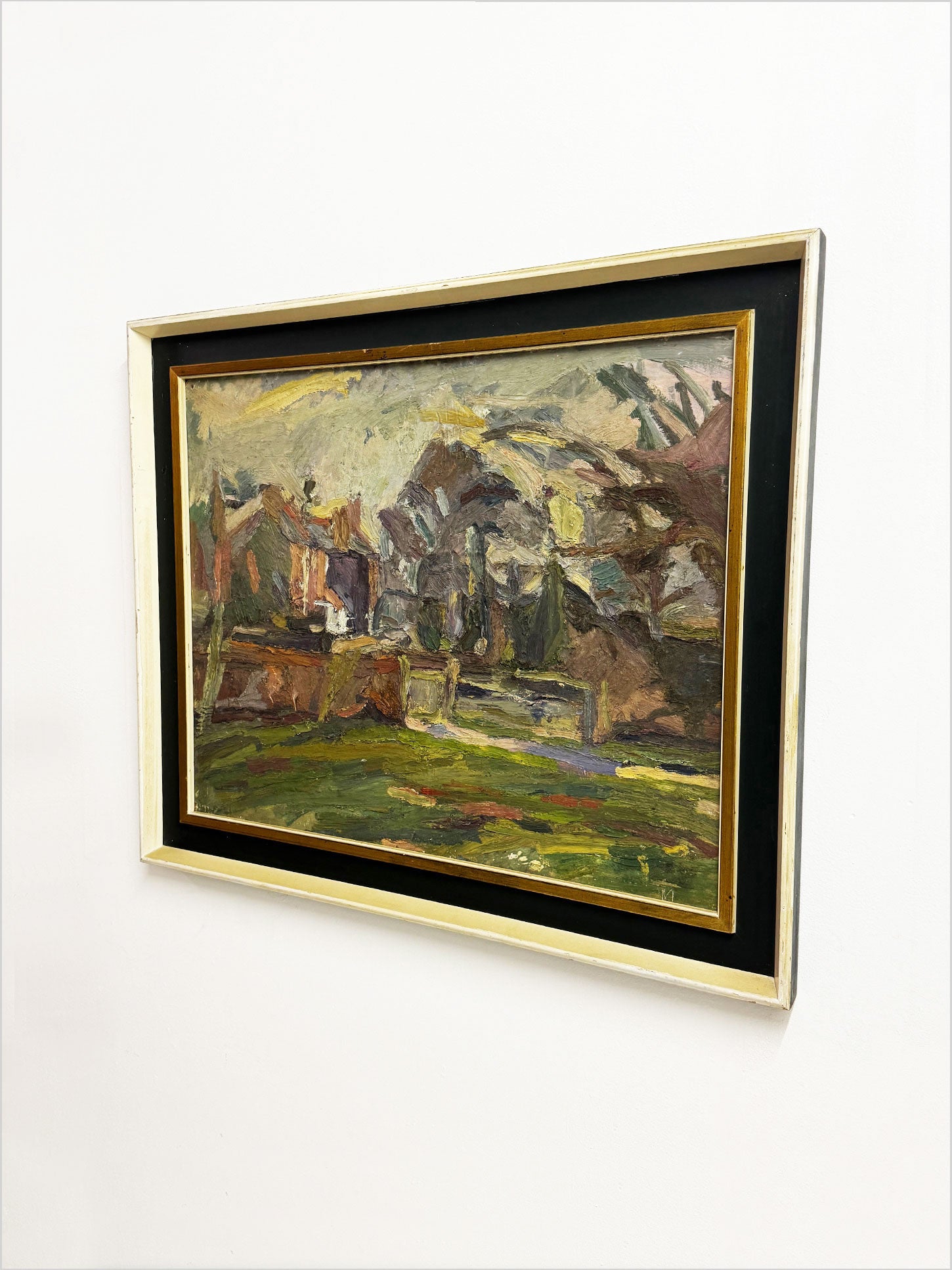 Mid Century Abstract Impressionist Impasto Oil Painting