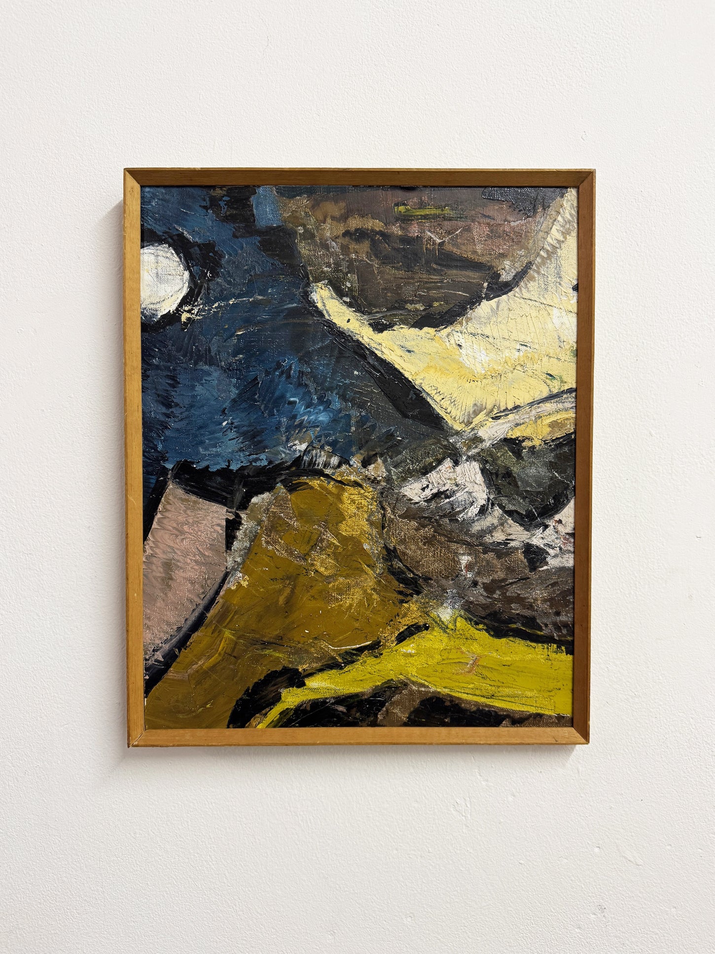 Mid Century Vintage Swedish Abstract Oil Painting