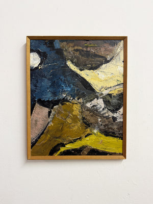Mid Century Vintage Swedish Abstract Oil Painting