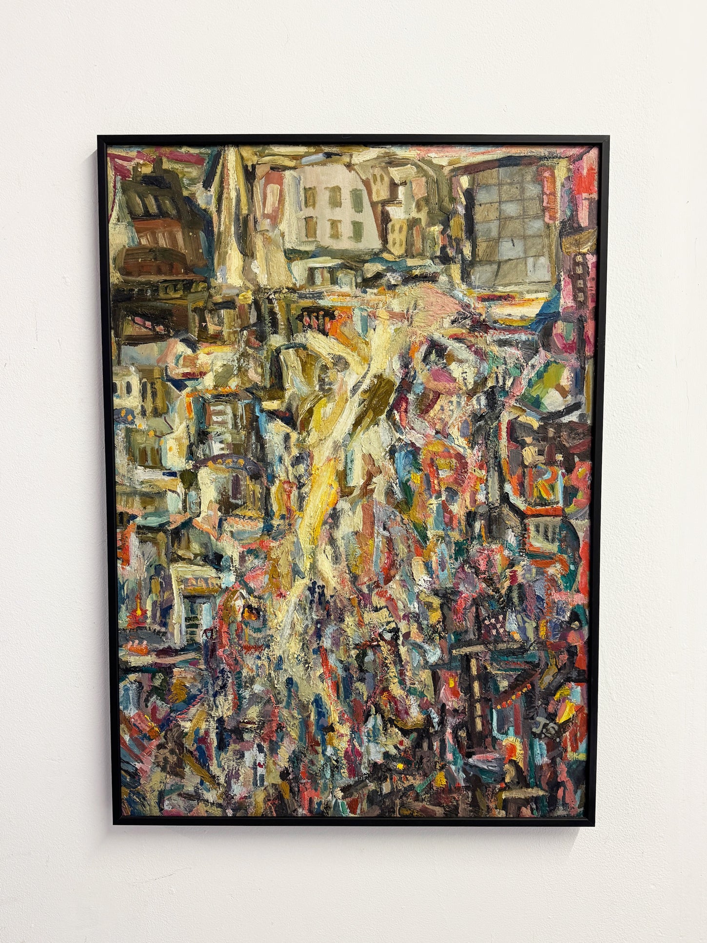 Swedish Mid Century Abstract Expressionist Impasto Oil Painting Signed J.S.