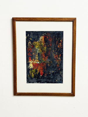 Vintage Textured Abstract Expressionist Oil Painting