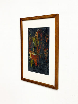 Vintage Textured Abstract Expressionist Oil Painting