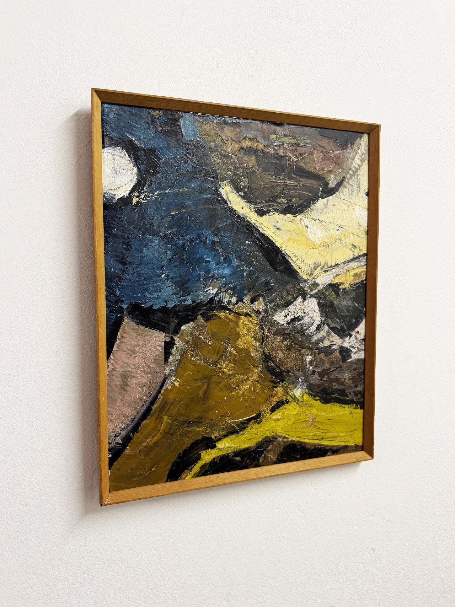 Mid Century Vintage Swedish Abstract Oil Painting