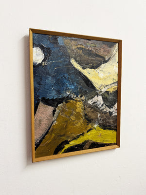 Mid Century Vintage Swedish Abstract Oil Painting