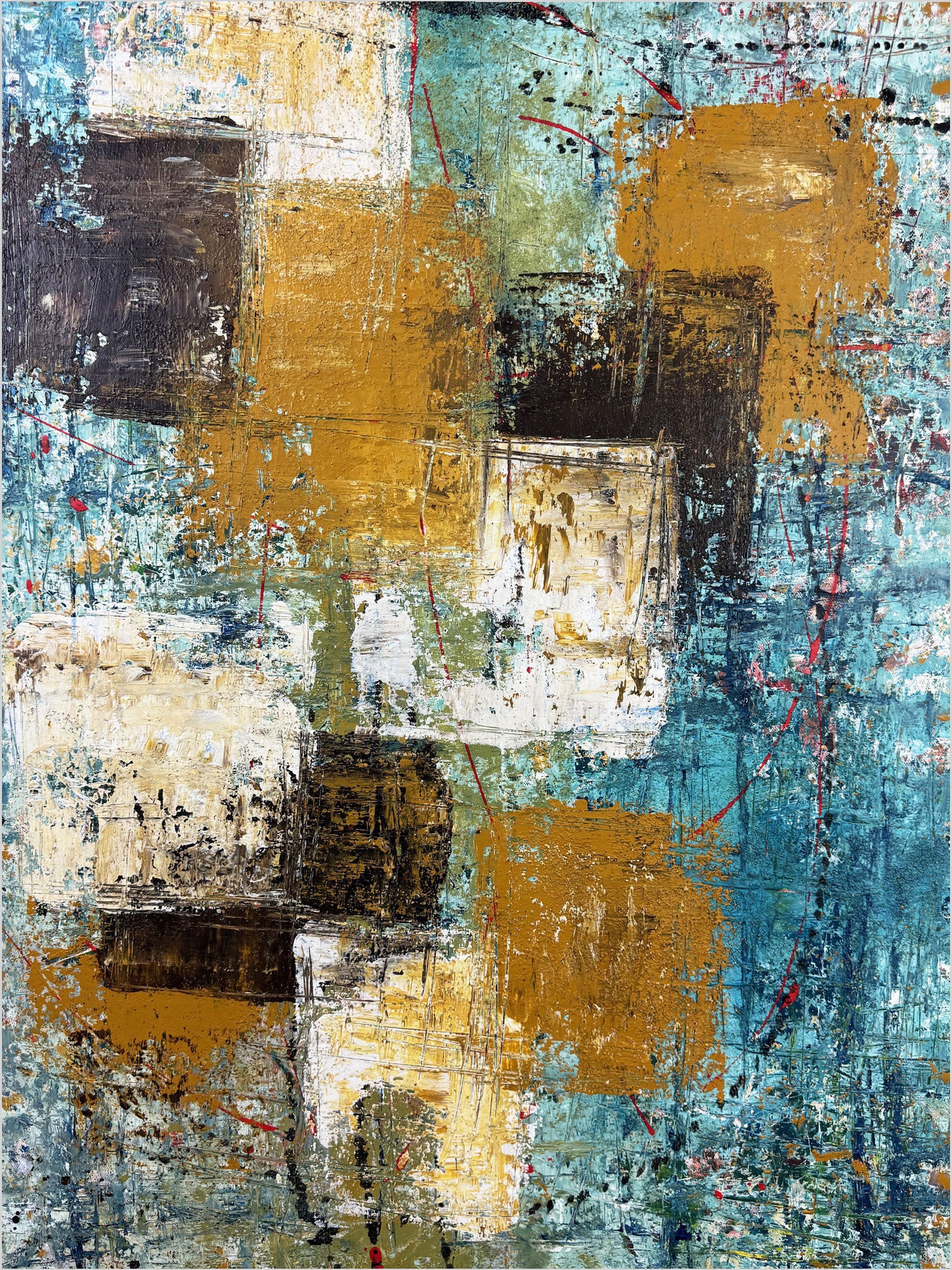 Vintage Cubist Abstract Painting