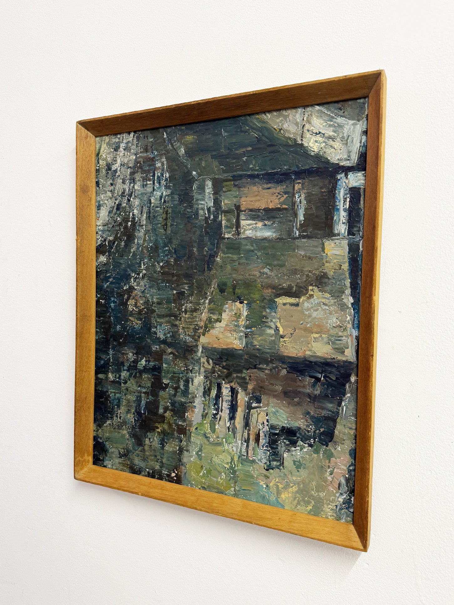 Mid Century Vintage Swedish Abstract Oil Painting