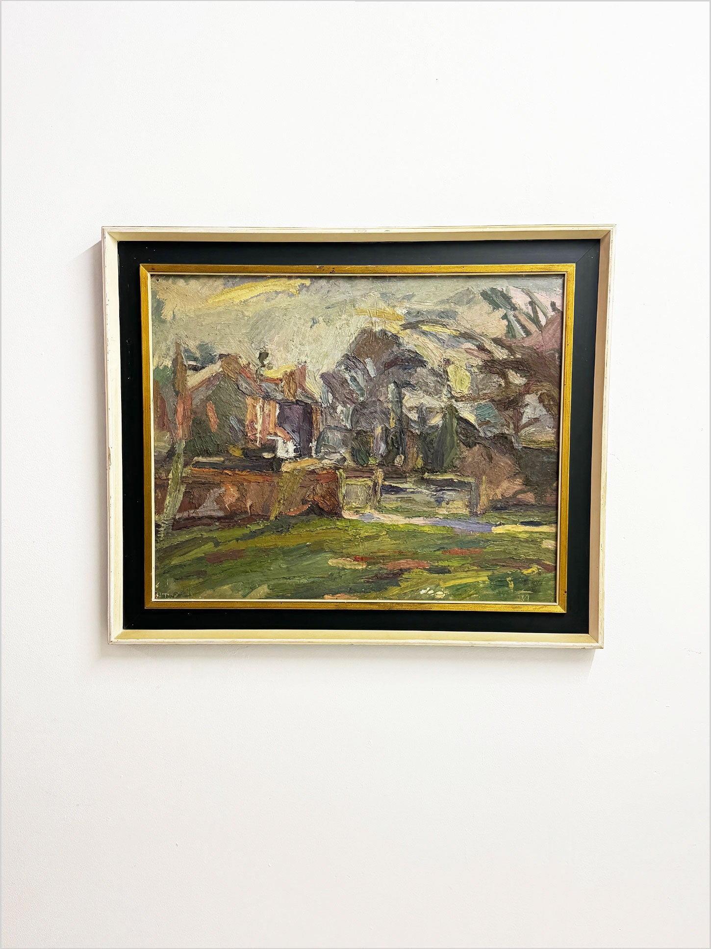 Mid Century Abstract Impressionist Impasto Oil Painting