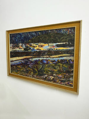 Large Signed Mid Century Vintage Oil Painting - 1960's