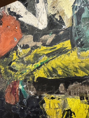 Mid Century Vintage Swedish Abstract Oil Painting