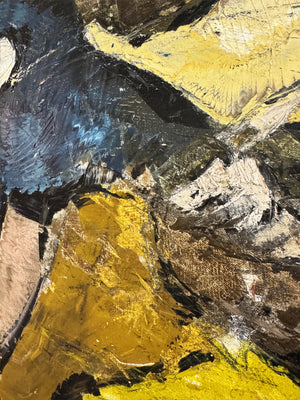 Mid Century Vintage Swedish Abstract Oil Painting