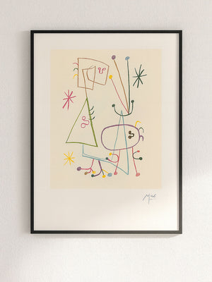 Large Vintage Joan Miró Abstract Posters - Parler Seul - Colophon Maeght Édition 1947