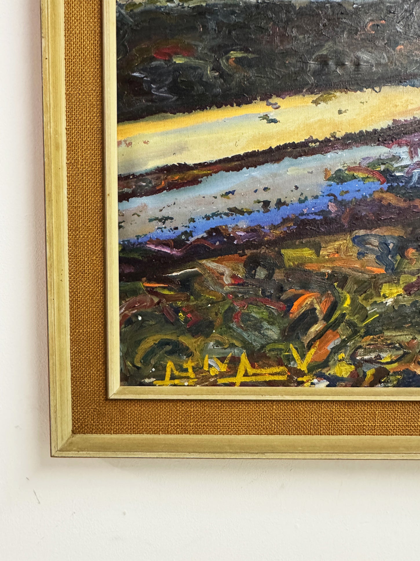 Large Signed Mid Century Vintage Oil Painting - 1960's