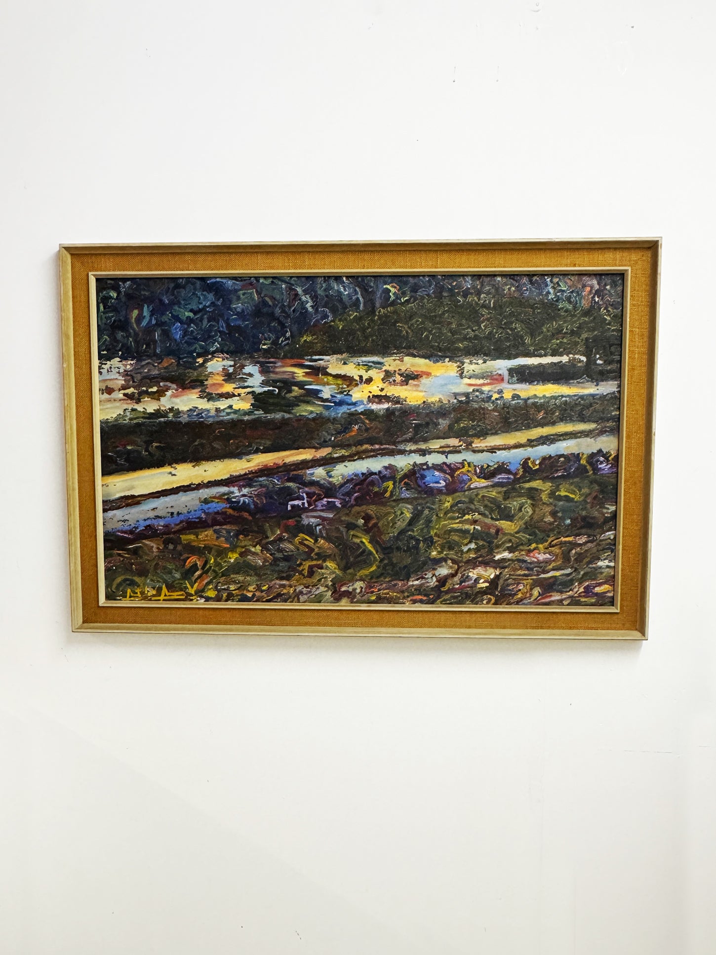 Large Signed Mid Century Vintage Oil Painting - 1960's