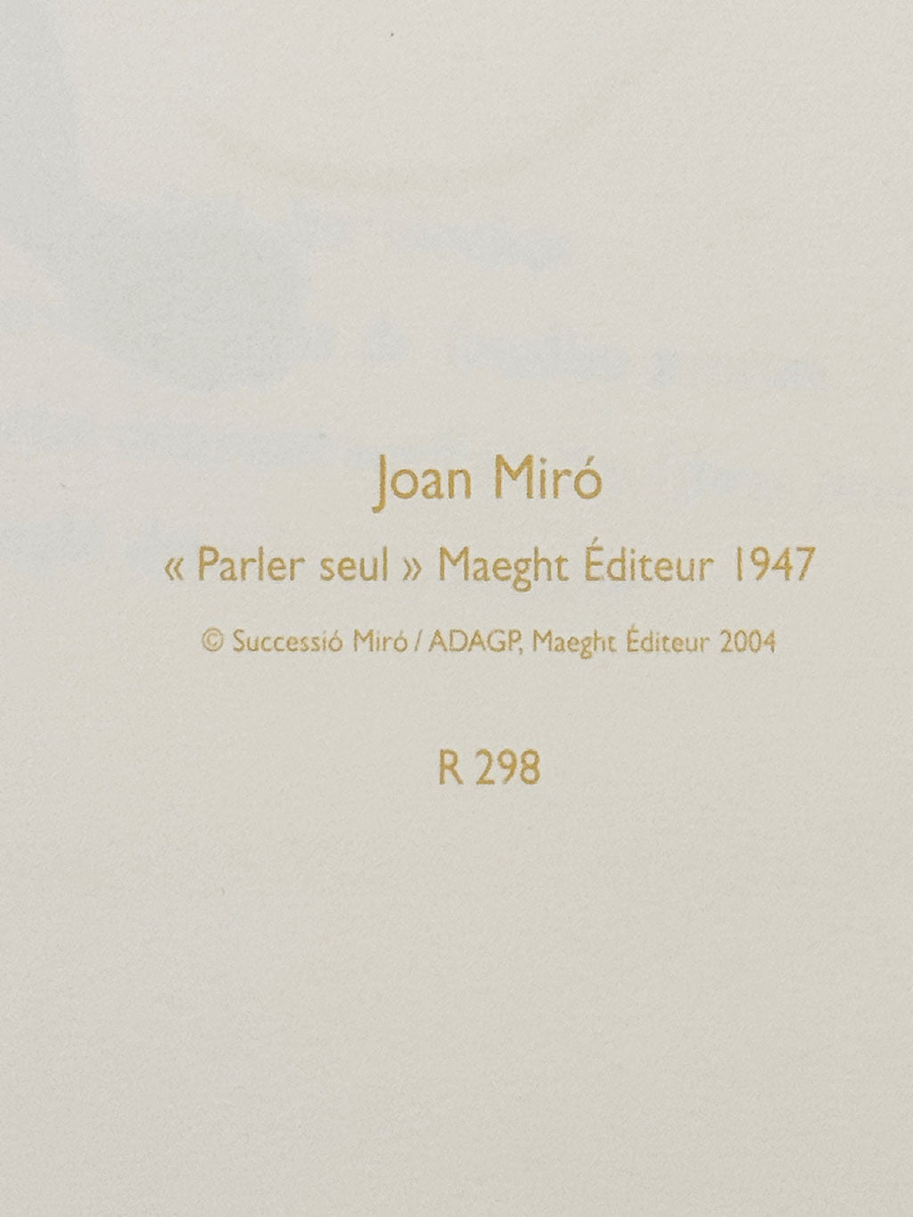 Large Vintage Joan Miró Abstract Posters - Parler Seul - Colophon Maeght Édition 1947