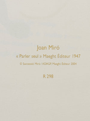 Large Vintage Joan Miró Abstract Posters - Parler Seul - Colophon Maeght Édition 1947