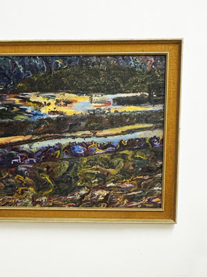 Large Signed Mid Century Vintage Oil Painting - 1960's