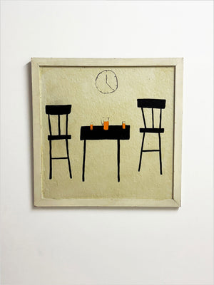 Terence R. Wood, Modernist Abstract Chairs & Table Painting