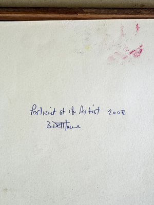 Original Expressionist Portrait of Artist Painting – Signed, Figurative Artwork