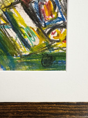 Barry De More Original Expressionist Interior Painting – Sitting Room Chair & Coffee Table Scene, Signed
