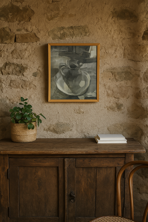 Mid Century Swedish Still Life Oil Painting