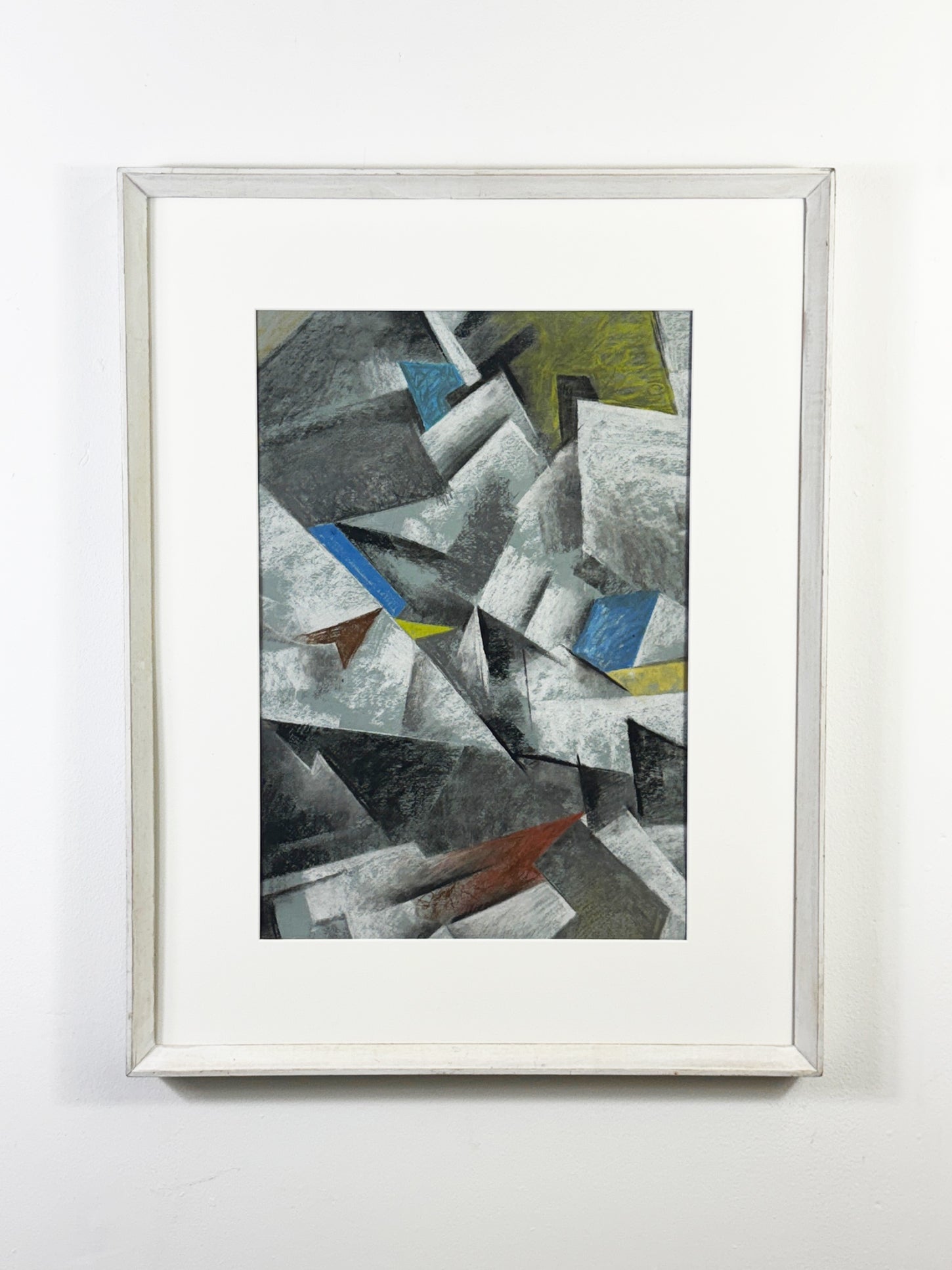 Mid Century Cubist Abstract in Pastel