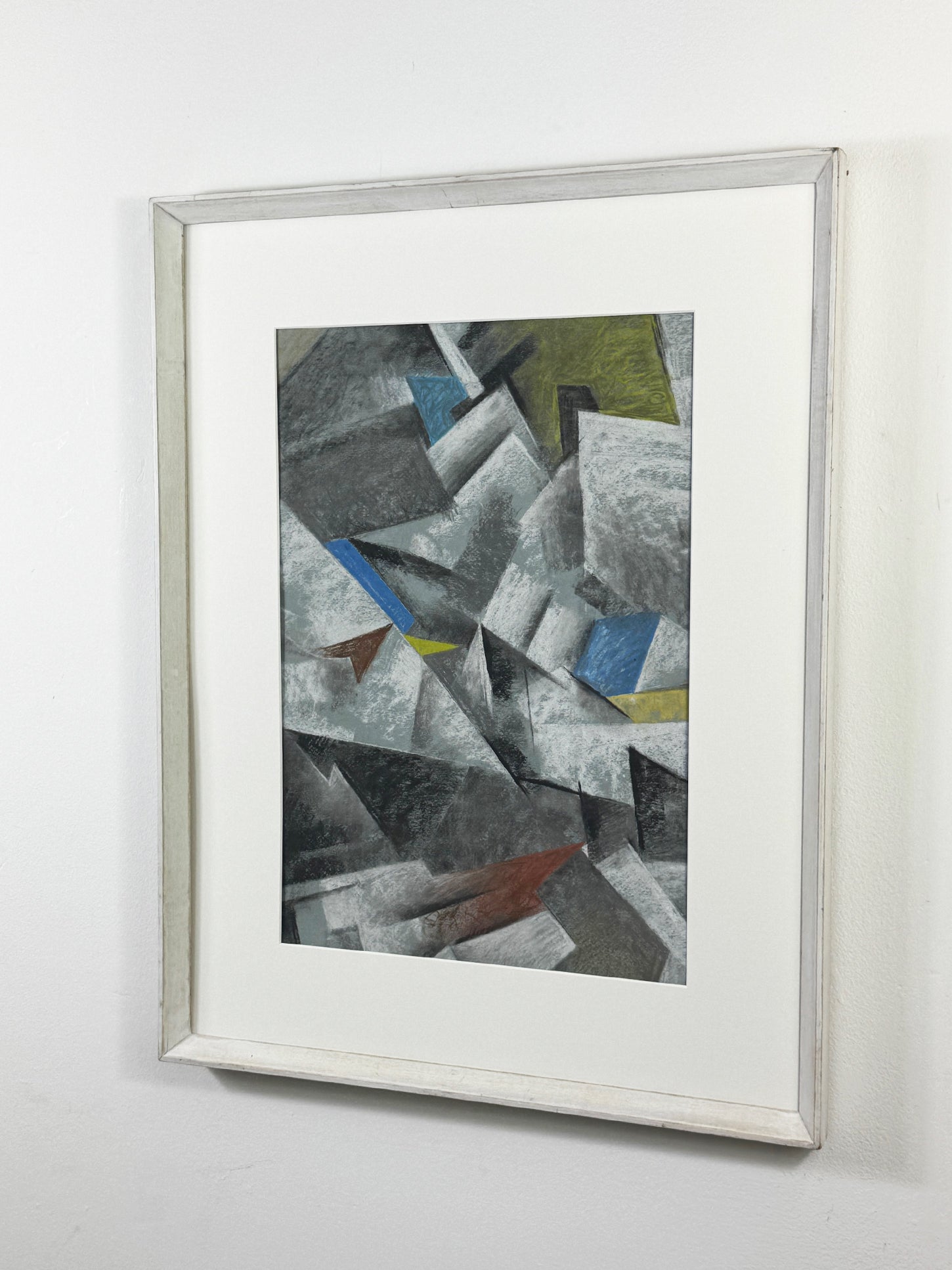 Mid Century Cubist Abstract in Pastel