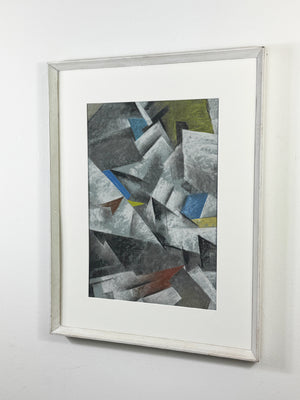 Mid Century Cubist Abstract in Pastel