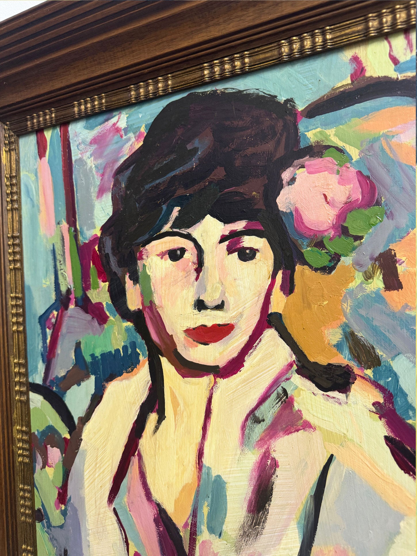 Vintage Scottish Fauvist Portrait in the style of J.D. Fergusson  – Vibrant Modernist Oil Painting