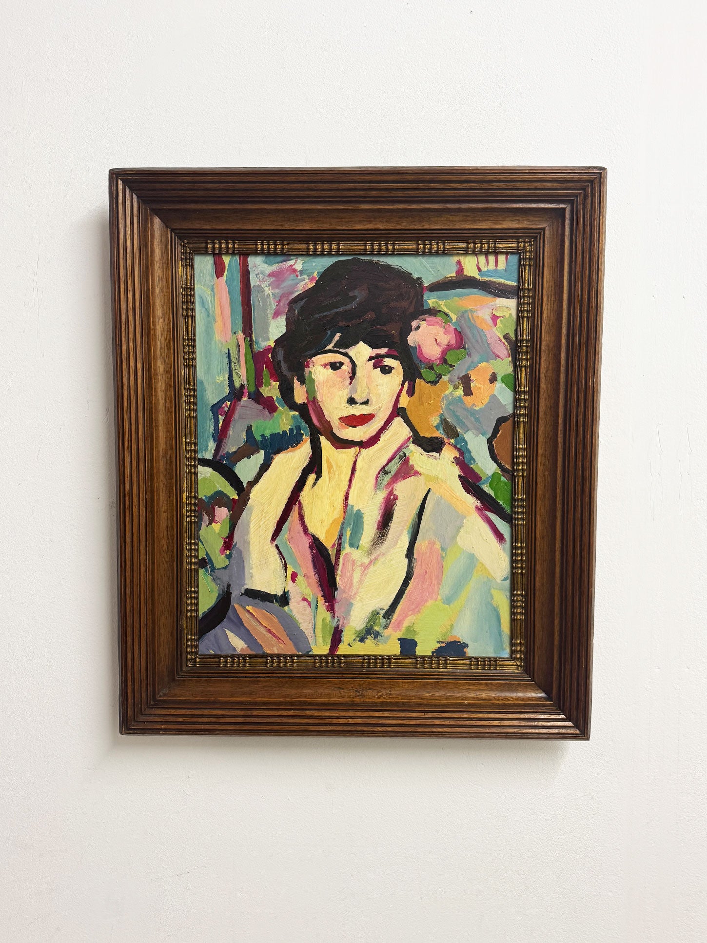 Vintage Scottish Fauvist Portrait in the style of J.D. Fergusson  – Vibrant Modernist Oil Painting