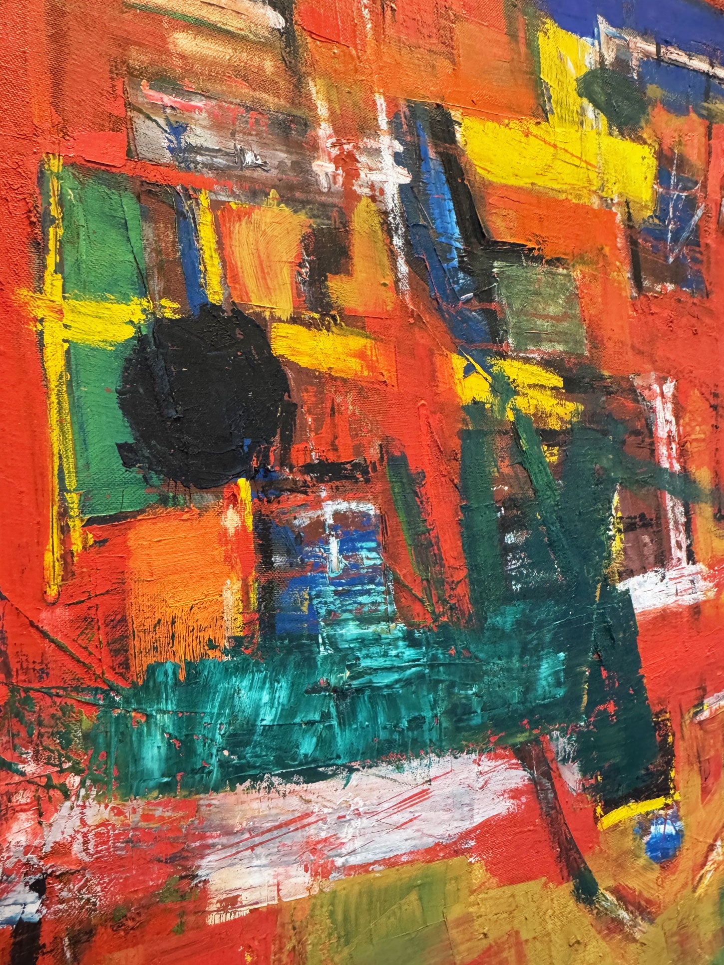 Martin Walton, Large Modernist Abstract Oil Painting on Canvas