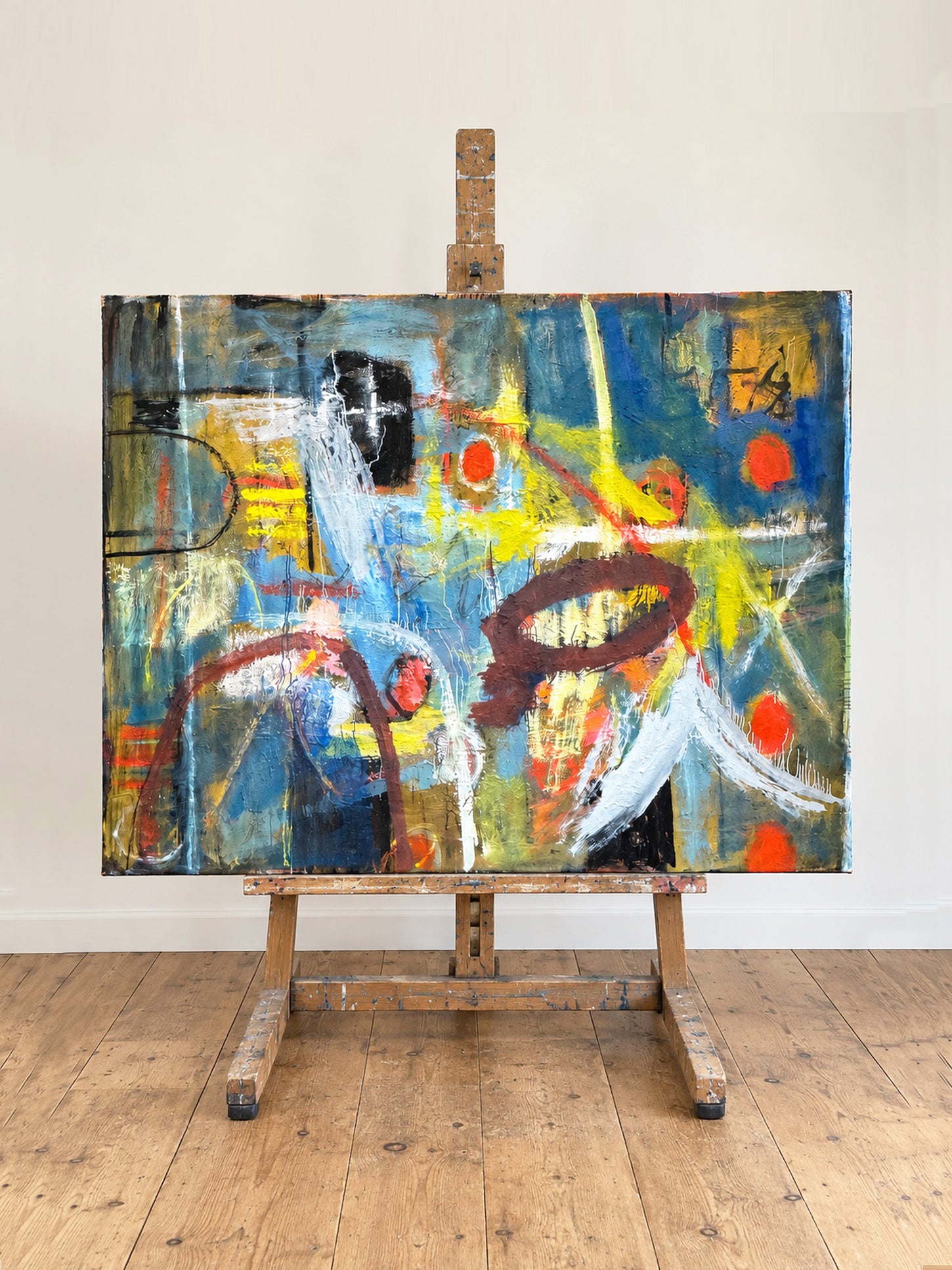 Martin Walton, XL Modernist Abstract Oil Painting on Canvas