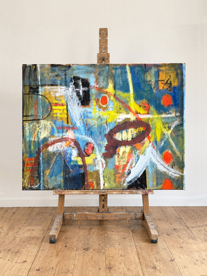 Martin Walton, XL Modernist Abstract Oil Painting on Canvas