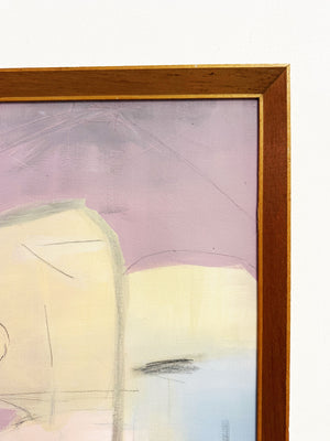 Large Mid-Century Abstract Figurative Painting on Canvas