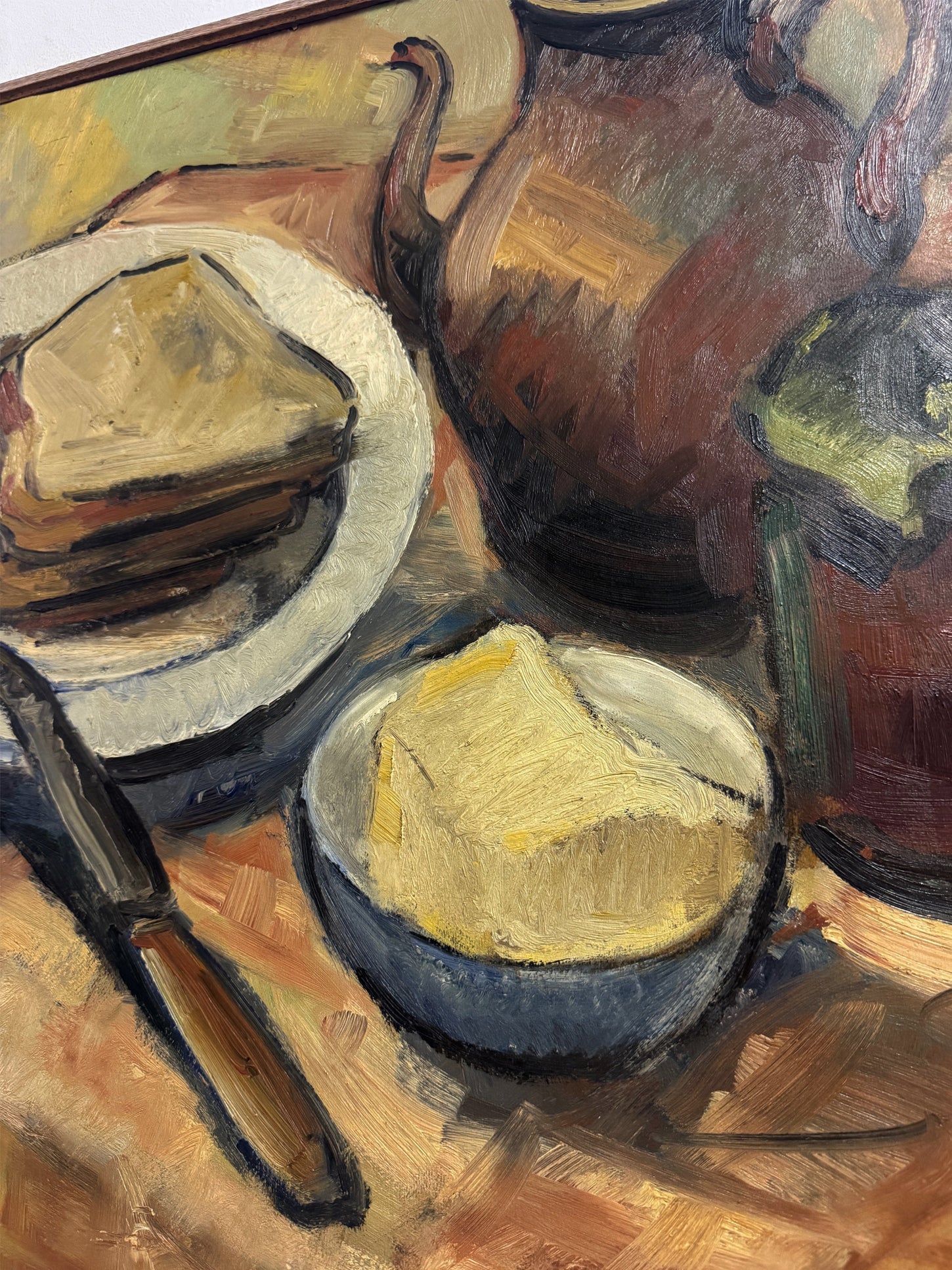Pieter Nombluez Large 1940 Belgian Mid-Century Modern Still Life OIl Painting