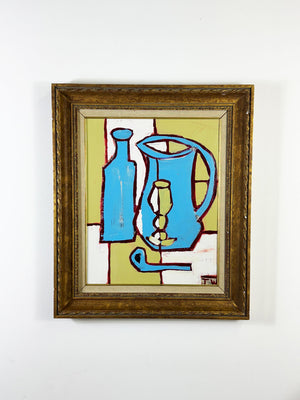 Terence R. Wood, Mid Century Vintage Scandinavian Still Life Oil Painting