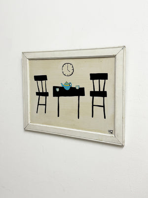 Terence R. Wood, Modernist Abstract Chairs & Table Painting