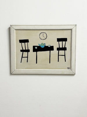 Terence R. Wood, Modernist Abstract Chairs & Table Painting