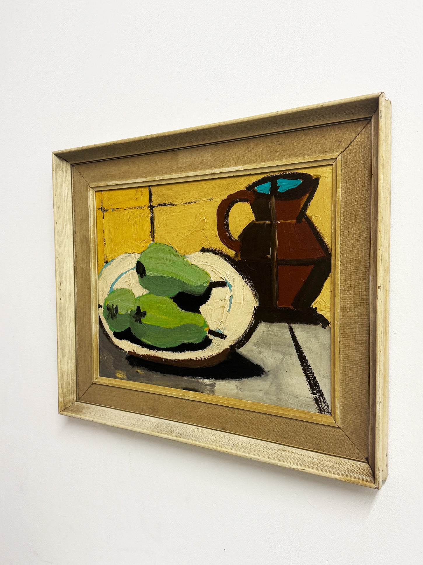 Mid Century Vintage Swedish Still Life Oil Painting