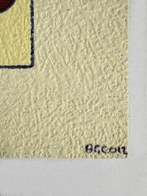 Mid-Century Signed Bauhaus Inspired Geometric Abstract Painting