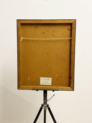 Mid-Century Brutalist Abstract Patinated Copper Panel in Brass Frame