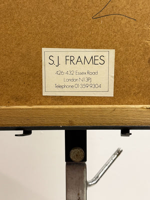 Mid-Century Brutalist Abstract Patinated Copper Panel in Brass Frame