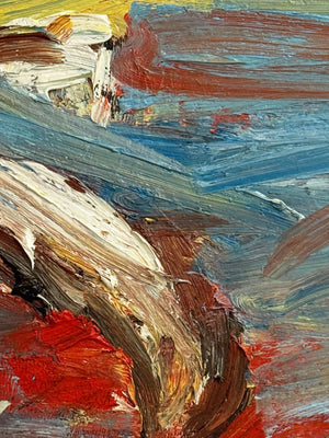 Mid Century Original Scandinavian Abstract Impasto Oil Painting