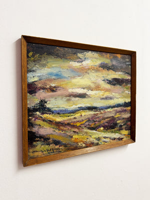 Mid Century Abstract Impressionist Landscape Oil Painting