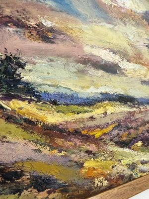 Mid Century Abstract Impressionist Landscape Oil Painting