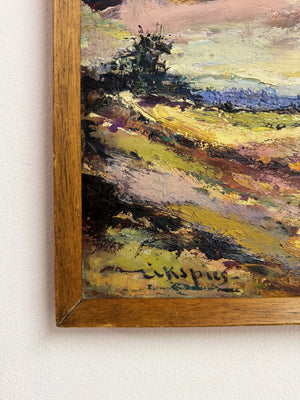 Mid Century Abstract Impressionist Landscape Oil Painting