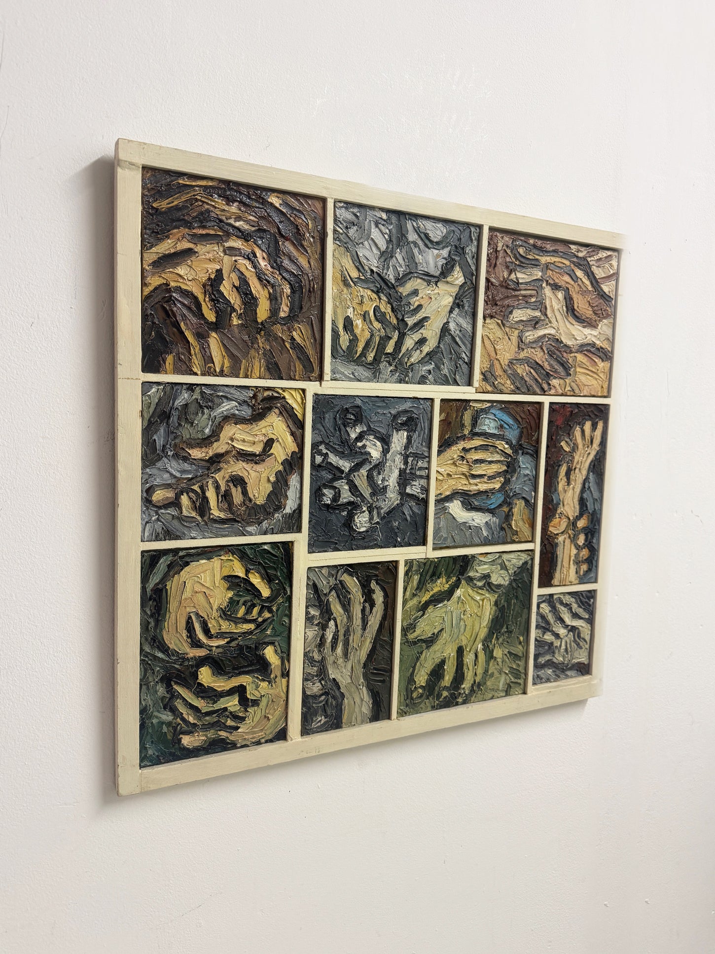 Barry De More, Large Vintage Impasto Oil Painting - Famous Hands