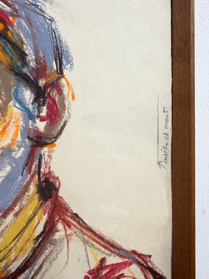 Barry De More – Portrait of a Painter, Pastel on Paper, Signed & Framed